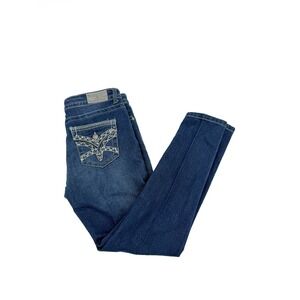 VGS Jeans Skinny Women Size 8 Blue VGS-P5548A Distressed Embellished Pocket